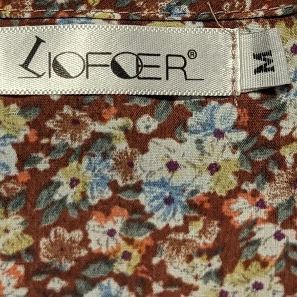 Liofoer Women's Square Neck Smocked Bodice Waist Slimming Short Sleeve Size M - Picture 8 of 11